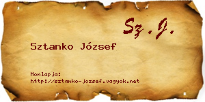 Sztanko József névjegykártya