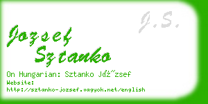 jozsef sztanko business card